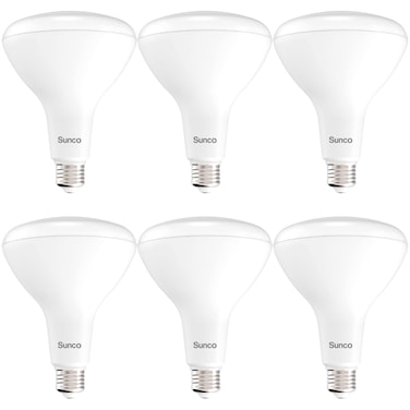 Sunco 6 Pack BR40 LED Light Bulbs, Indoor Flood Lights, Dimmable, 1400 Lumens, 100W Equivalent 17W, 2700K Soft White, Indoor Residential Home Recessed Can Lights, E26 Base, CRI94, High Lumens - UL