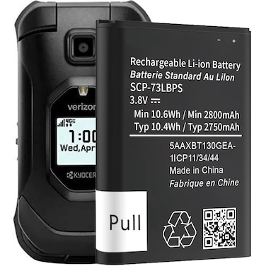 SCP-73LBPS Battery,High Capacity Battery for Kyocera DuraXV Extreme E4810 Verizon Flip Phone Battery Replacement 2800mAh 3.8V/10.6Wh