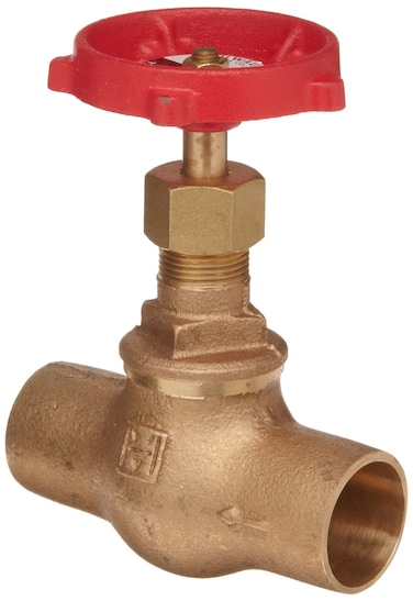 Milwaukee Valve 1502 Series Bronze Globe Valve, Class 125, Inline, Threaded Bonnet, 1-1/2" Solder End