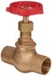 Milwaukee Valve 1502 Series Bronze Globe Valve, Class 125, Inline, Threaded Bonnet, 1-1/2" Solder End