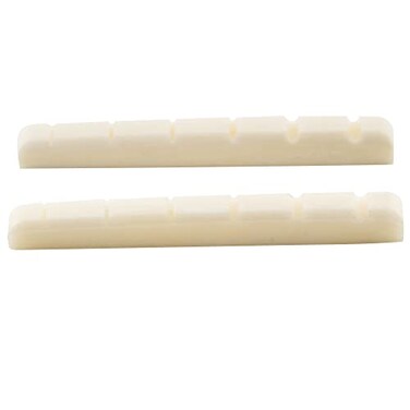 Musiclily Basic 42mm Flat Bottom Bone Slotted Electric Guitar Nut for 6 String Strat Tele Style, 42x3.5x4.5/3.5mm (Set of 2)