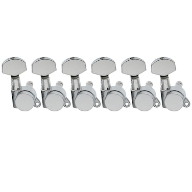 Musiclily Pro 6 inline Guitar Locking Tuners String Tuning Pegs Machines Heads Set for Fender Strat Stratocaster Tele Telecaster Electric Guitar Parts,Chrome