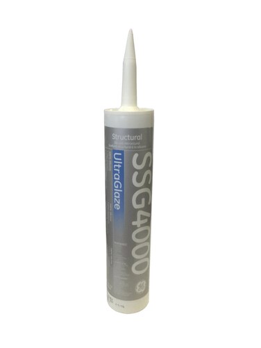 GE SSG4000 UltraGlaze Silicone Structural Glazing Sealant, 10.1 fl oz Tube, Black