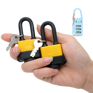 30mm 2-Heavy Duty Waterproof Padlock - Ideal for Home, Garden Shed, Outdoor, Garage, Gate Security (2 Pieces Set, Send a Small Password Lock)