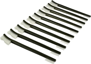 SE 10-Piece Double-Ended Gun Cleaning Brush Set, Gun Cleaning Supplies Kit, 7-inch Nylon Bristle Brushes, Plastic Handle - 7615NB10PCS