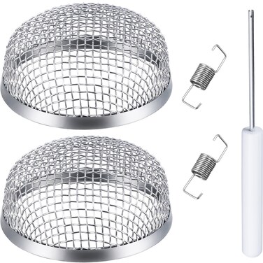 TOODOO 2 Pack Flying Insect Screen RV Furnace Vent Screen RV Water Heater Vent Cover 2.8 Inch Stainless Steel Mesh with Installation Tool
