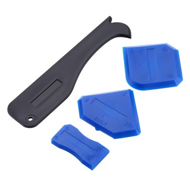 Outus 4 Pieces Silicone Caulking Tool Set Sealant Finishing Grout Scraper Caulking Removal Tool for Kitchen Bathroom Floor Sink Joint Sealant Sealing, Reuse and Replace(Blue)