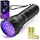 Black Light UV Light Flashlight, 21 LED 395nm Ultraviolet Blacklight Flashlight Mini Pet Urine Detector for Dog/Cat, Dry Stains, Resin Curing, Matching with Pet Odor Eliminator(Batteries are Included)