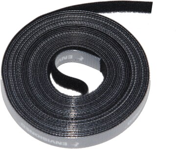 16ft x 1/2 inch Hook Loop Cable Ties Roll   ENVISIONED Multipurpose Fastening Reusable Straps   Cut-to-Length Self Gripping Fastener   Cable Management Tape (Black)