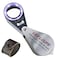 10x Foldable Pocket Magnifier Loupe with UV and LED Light for Jewelry, Rocks, Coins, and Antiques - Illuminated Magnifying Tool for Eye, Stamps, Watches, Hobbies, and Gems