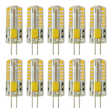 RAYHOO 10pcs G4 LED Bulbs JC Bi-Pin Base Light Bulbs 3W AC/DC 12V 20W-30W T3 Halogen Bulb Replacement Landscape Bulbs(Warm White 3000K)