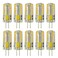 RAYHOO 10pcs G4 LED Bulbs JC Bi-Pin Base Light Bulbs 3W AC/DC 12V 20W-30W T3 Halogen Bulb Replacement Landscape Bulbs(Warm White 3000K)