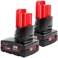 waitley 2 Pack 12V 6A Replacement Battery Compatible with Milwaukee 6.0Ah Power Tools