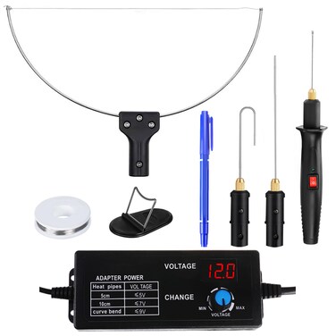 4 in 1 Foam Cutter Set With Digital Voltage Controller, GOCHANGE Electric Cutting Machine Pen Tools Kit, 100-240V /18W Styrofoam Cutting Pen with Electronic Voltage Transformer Adaptor