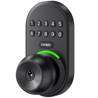 Keypad Smart Door Knob Lock, Yamiry Keyless Entry Door Lock for Front Door, Digital Keypad Door Lock with Handle, Electronic Code Door Knob, Auto Lock