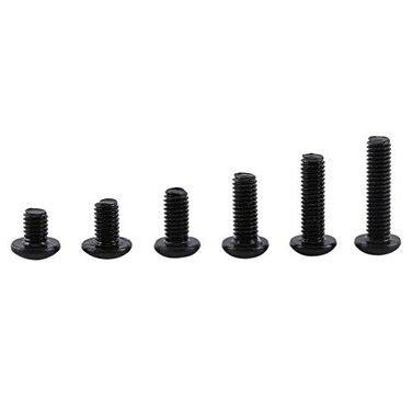 M3 Screws 300pcs M3x 4mm/6mm/8mm/10mm/12mm Black Alloy Steel Hex Socket Screws Nuts Washer Assortment Kit(Button Head)