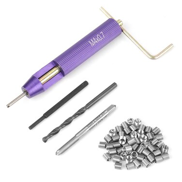 Thread Inserts for Metal, Stainless Steel Coiled Wire Helical Screw Thread Insert 50pcs M4 x 2D with Installation Tools Drill Bit Fasteners