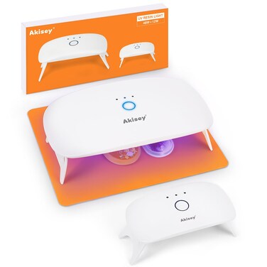 2 Pack UV Light for Resin - Large Size Foldable UV Resin Light &amp; Portable Mini UV Resin Lamp, akisey Resin Kits for Resin Molds Curing, Jewelry Making, DIY Craft, Fast Curing &amp; Timing Function