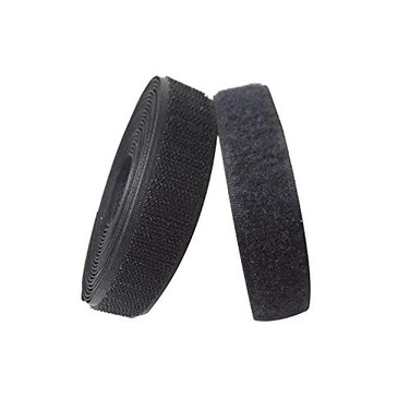 1 inches Width (25mm) 5 Yards Sew on Hook and Loop Strips,Interlocking Tape, Hook &amp; Loop Tape for Clothing Sewing Crafts and DIY Projects Black Colour