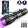 MOWETOO UV Flashlight, Portable Blacklight Flashlight, LED Torch with White and Ultraviolet Light Combo, Black Light Pet Urine Detector for Dog Cat Pee, ID Check, AC Leak, Bed Bug, Rocks, Resin