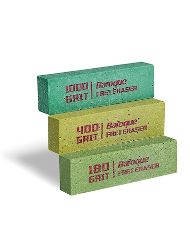 Baroque Fret Erasers for Guitar, Fret Polishing Cleaner, Frets Polish Tools Kit, Clean Fret Wire/String/Metal, Set of 3 (180&amp; 400&amp; 1000 Grit)