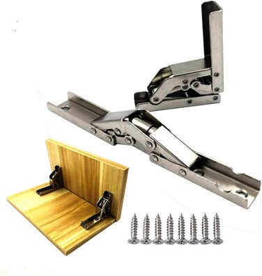 WANLIAN 90 Degree Folding Door/Shelf Hinge Hidden Bracket Table Holder Furniture Parts (2PCS)