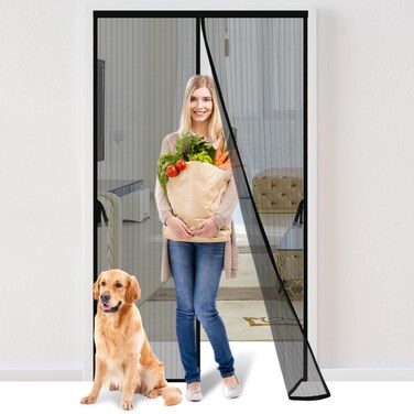 Magnetic Screen Door - Fit for Door Size:36 x 82 Inch, Screen Itself Size:38"x83", Hands Free Mesh Partition,Heavy Duty Curtain Keeps Bugs Out, Frame Hook &amp; Loop, Pet and Kid Friendly