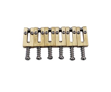 Guyker Brass Bridge Saddles - 10.5mm Roller Bridge Saddles Tremolo System Bridges Set Replacement for ST/TL Tele Strat Electric Guitar (Rectangle Type)
