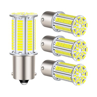 RVZONE 1156 1141 1003 7506 BA15S 1383 Led white RV Interior Light   Super Bright 4014 105-SMD LED Replacement for 12 Volt RV Camper Trailer Boat Trunk Interior Lights 4-Packs
