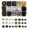 FQTANJU 120 Set Leather Snap Fasteners Kit, 12.5mm Metal Button Snaps Press Studs with 4 Setter Tools, 6 Color Leather Snaps for Clothes, Jackets, Jeans Wears, Bags, Bracelets, Leather Craft