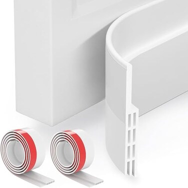 GroTheory 2 Pack Door Draft Stopper, Under Door Sweep for Exterior &amp; Interior Doors, Weather Stripping Door Seal, Garage Window Blocker Noise Cold Air Insulation, Draft Guard White 2" W x 39" L