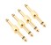 Devinal Professional Guitar Pedal Coupler, 1/4 inch TS Guitar Effects Pedal to Pedal Connector Straight Type, Gold Planted (4 Pack)