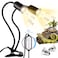 Reptile Heat Lamp, Double-Head Heat Lamp with Clamp, UVA UVB Reptile Light with Intelligent Cycle Timer for Turtle, Bearded Dragon, Lizard and More, 2 Bulbs 25W+50W