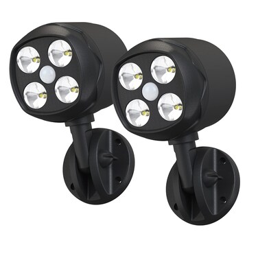 Quiltered Motion Sensor Outdoor Lights, Battery Operated Outdoor Lights, 600LM Motion Detector Lights for Outside, 6000K LED Security Light Battery Powered Spotlight for House Wall, Black(2 Pack)