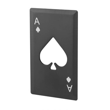 Creative Stainless Steel Credit Card Bottle Openers Personalized Sized Multitool for Your Wallet Black Silver (Black)