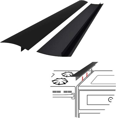 SEVCHY Silicone Stove Gap Covers (2 pack), Stove Guard, Oven Gap Filler, Heat Resistant Stove Gap Filler, Seal Gap between Oven Kitchen Cabinet and Stove Countertop, Easy Clean (21 inch, Black)