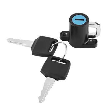 Universal Helmet Lock Motorcycle, Duokon Universal Motorcycle Motorbike Bike Helmet Lock Hanging Hook with 2 Keys Set Black
