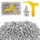 1/4 Inch Track Spikes, 220pcs Stainless Steel Pyramid Shoe Spikes with Spike Wrench for Track and Cross Country,Replacement Spikes for Sprint Sports Short Running Shoes