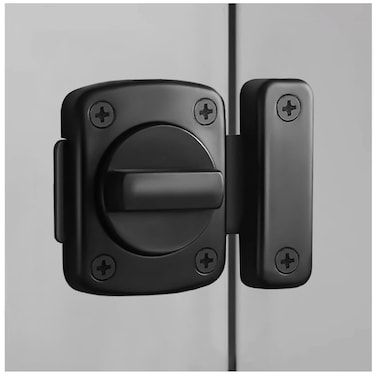 KAFENDA Night Latch Two-Way Swivel Security Door Lock Bolt, Bolt Lock Solid Swivel Door Lock Toilet, Night Security Latch pin Lock for Single-Sided Indoor Lock and Outdoor Lock, Bathroom Latch(Black)