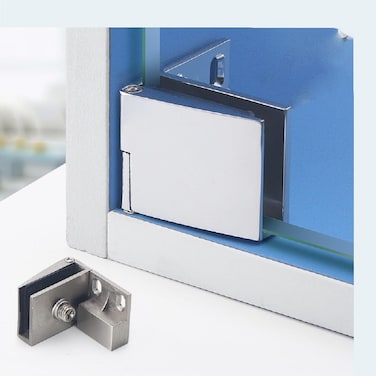 2 Glass Door Hinges Cabinet Glass Door Pivot Hinge Entrance Glass Door Hinges,no Drill Glass Door Hinges can clamp 3-5mm Thick Glass Easy to Install