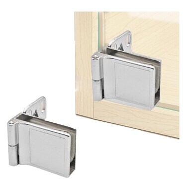 2 Piece Glass Door Hinge Glass Shower Door Hinge 3-5mm Thick Glass Clampable Replacement Hinge for Cabinet Glass Doors