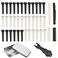 36PCS Acoustic Guitar Bridge Pins Pegs with 2 PCS Guitar Saddle Nut and Bridge Pin Puller Remover, Ivory &amp; Black