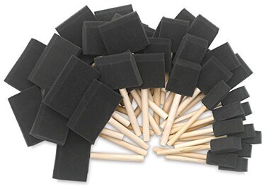 Katzco Poly Foam Brushes with Wooden Handles - 25 Pack for Any Professional Paint Job, Oil Stain, Watercolor, Art &amp; Craft Project - Use for Professional and Amateur Projects