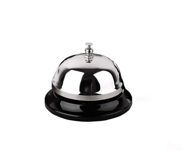 HeeYaa Call Bell 3.3 Inch Diameter with Metal Anti-Rust Construction, Ringing, Desk Bell Service Bell for Hotels, Schools, Restaurants, Reception Areas, Hospitals, Warehouses(Silver)