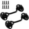 Aiptosy 2 Pack 6'' Door Latch Door Lock Hardware, 6'' Hook and Eye Gate Latch Easy Lock for Barn Door, Black Sliding Door Lock with Screws for Window, Cabin Hooks