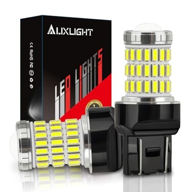 AUXLIGHT 7440 7441 7443 7444 T20 992 W21W LED Bulbs Xenon White, Ultra Bright 60-SMD LED Replacement for Back Up/Reverse Lights, Brake/Tail Lights, Turn Signal/Parking or Running Lights (Pack of 2)