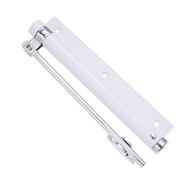 Self Closing Door Hinges Automatic Door Closer 35kg Home Use Concealed Door Spring Hinge Buffer Punching Automatic Door Closer Arm (White) Screen Door Closer