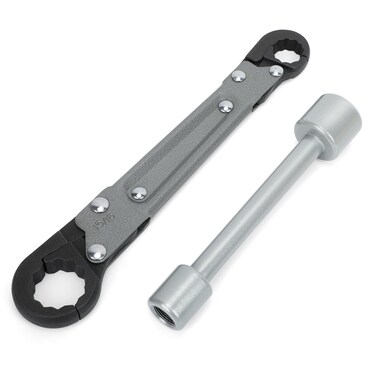 Plumbing Tools Angle Stop Wrench Kit, Angle-on Wrench Professional Plumber Wrench Tools for Installing New Compression Angle Stop and Removing the Compression Ring (Silver-Angle Stop Wrench Kit)