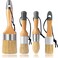 YiBaiBrush Chalk and Wax Paint Brush Furniture Set of 4, Small Round and Large Oval Brush with Natural Bristles, Perfect for Painting or Waxing Furniture, Ideal for Home Decor