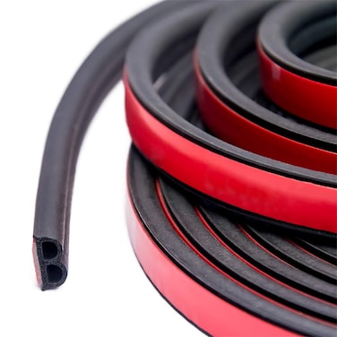 33Ft Universal Self Adhesive Weather Seal Strip for Car, 51/100 Inch Wide X 1/5 Inch Thick, Auto Door &amp; Window Weatherstrip with Engine Cover (2 Rolls, 16.5 Ft Each)